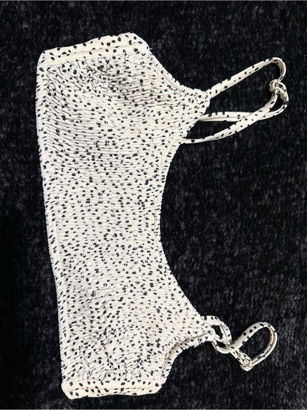 Xhilaration White One-Piece Swimsuit with Black Speckle Print